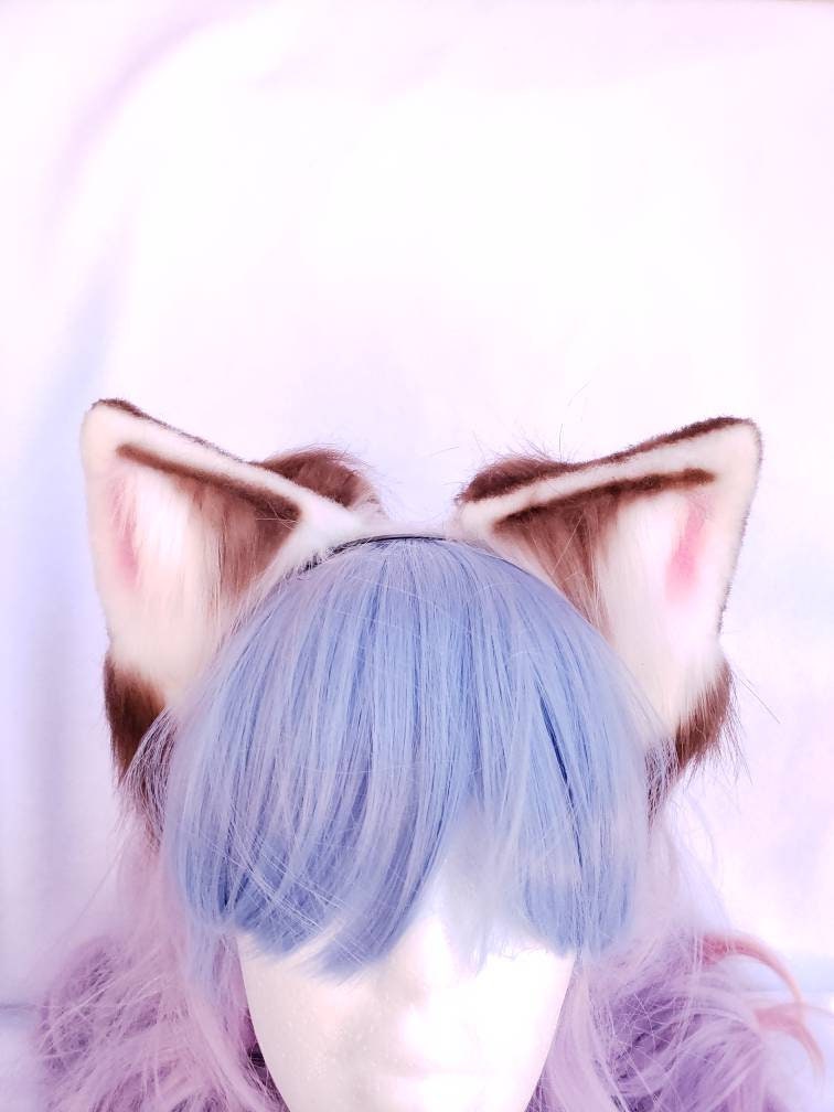 Puppy Ears, Brown Cosplay, Pet Play Bendable Ears, Faux Fur Animal Ears