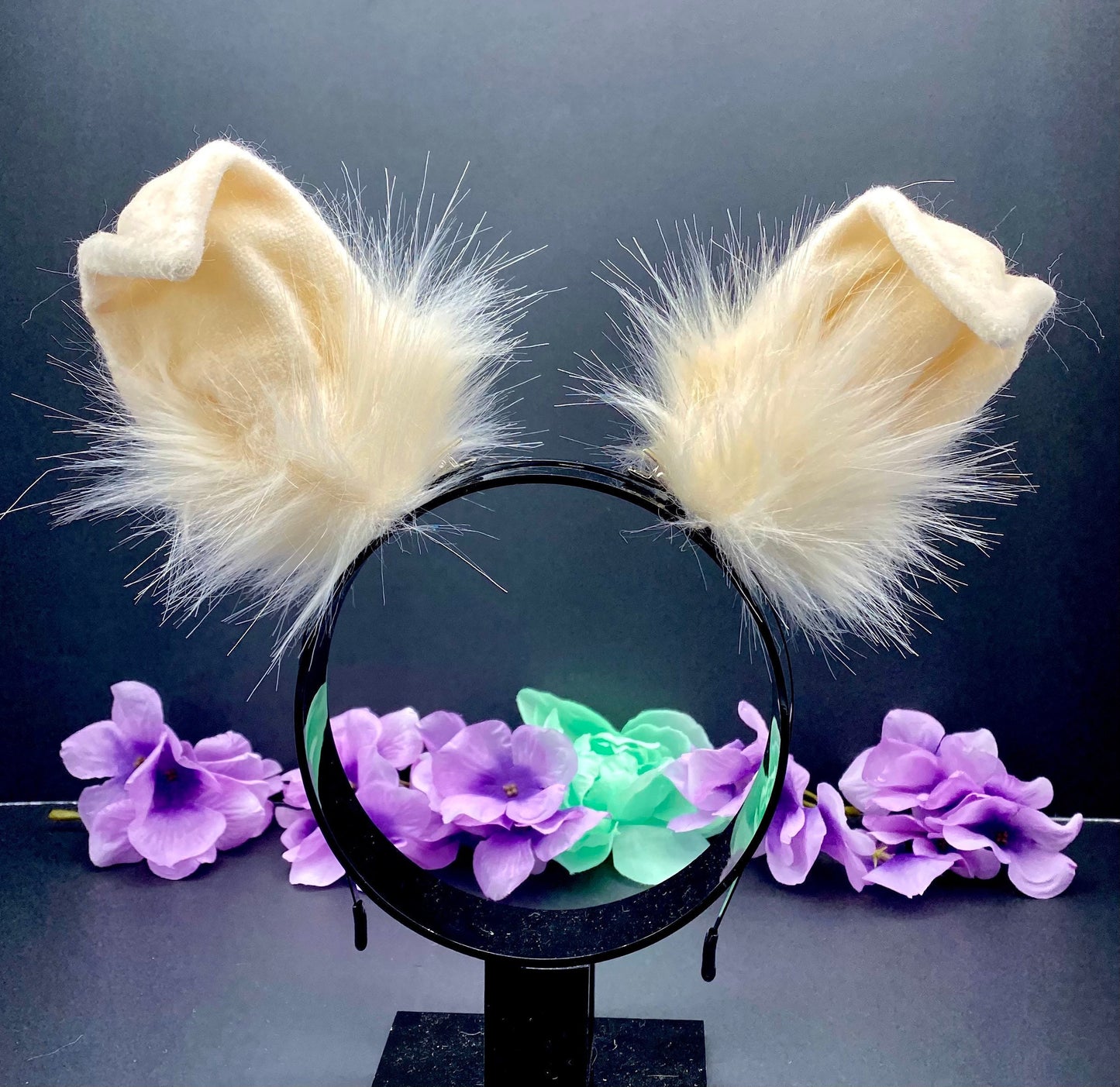 Handmade Bendable Bunny Ears Headband for Pet Play and Animal Roleplay | Cute Cosplay Accessories Gift Ideas-Faux Fur Rabbit Ears