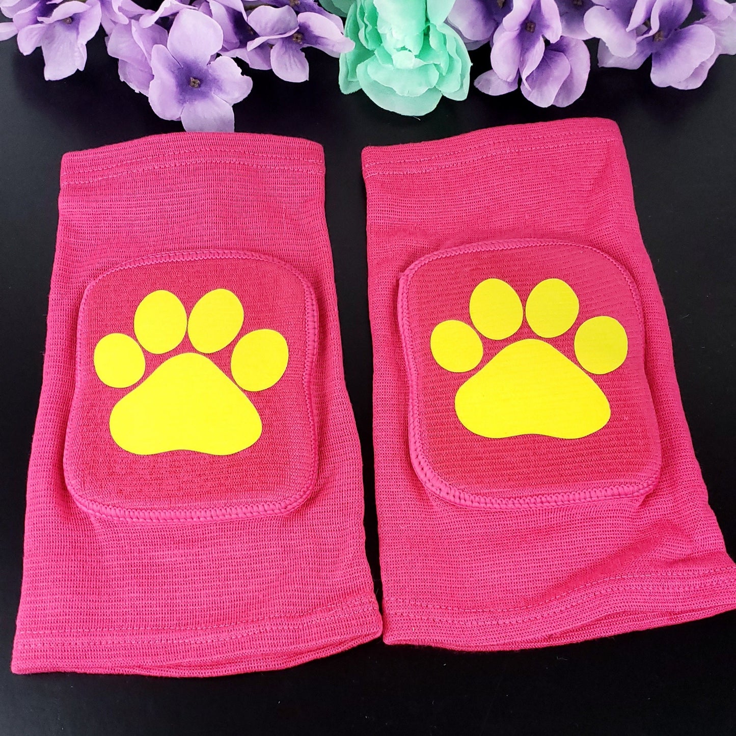 Hot Pink Paw Knee pads