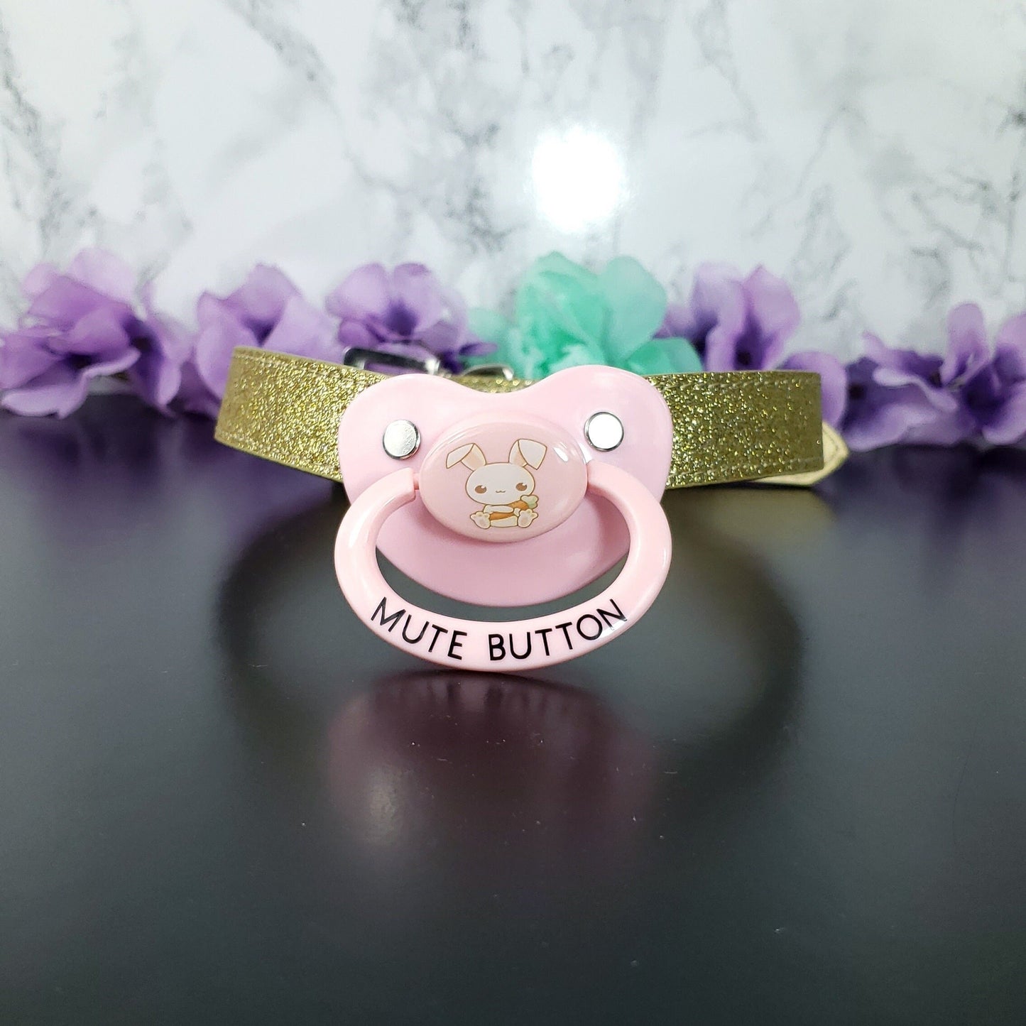 Mute Button Bunny Pacifier Gag