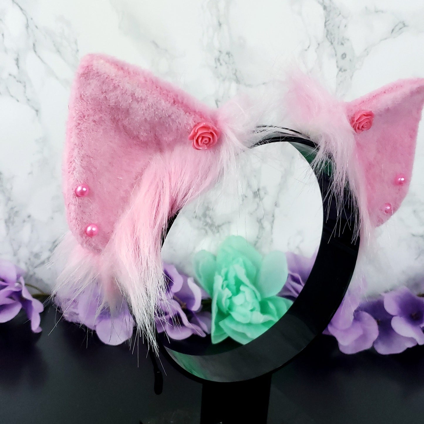 Rose Pink Deco Pig Ears Headband