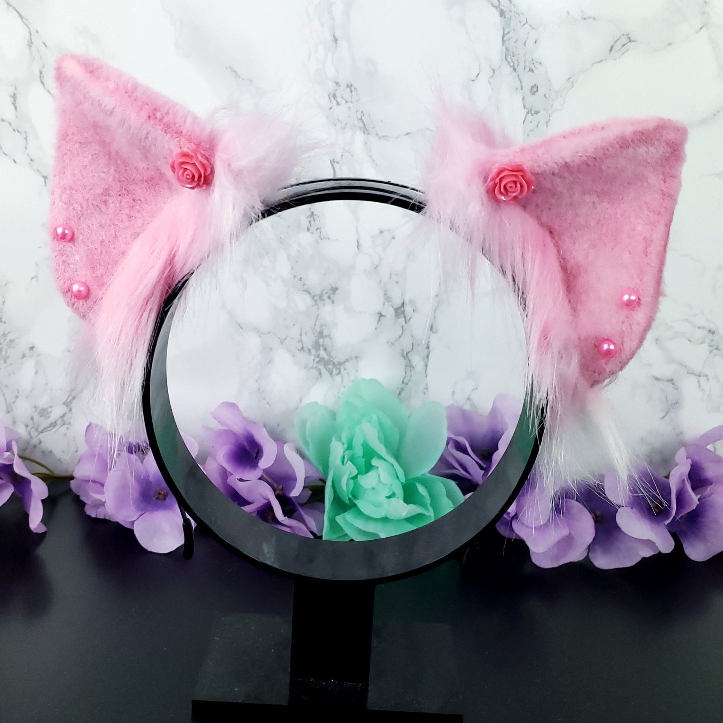 Rose Pink Deco Pig Ears Headband