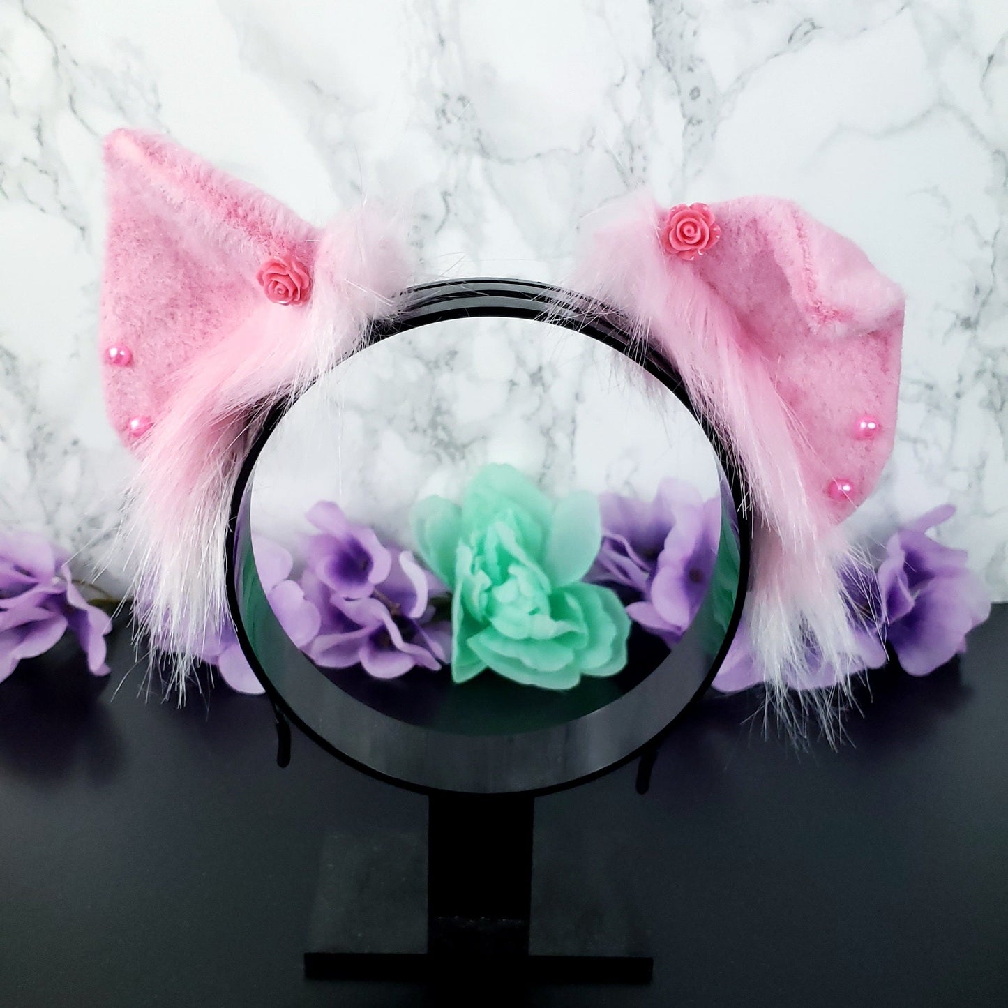 Rose Pink Deco Pig Ears Headband