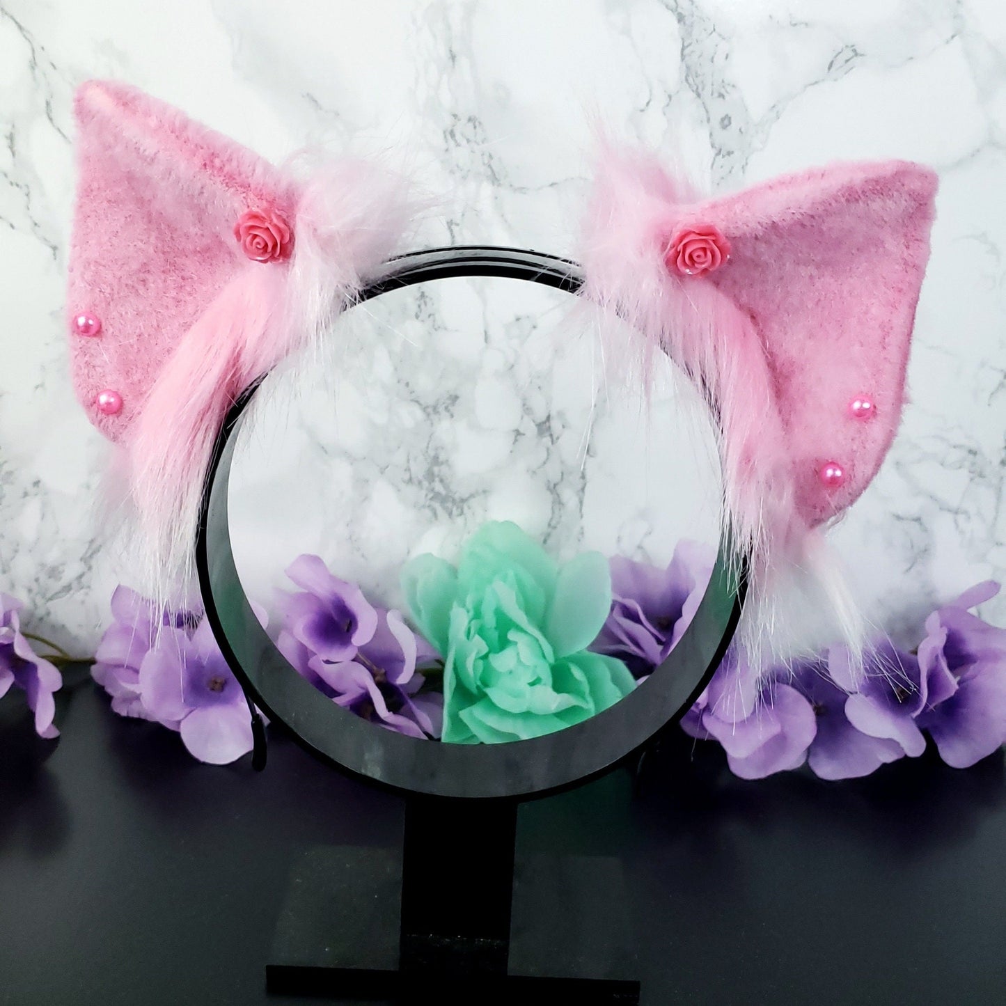 Rose Pink Deco Pig Ears Headband