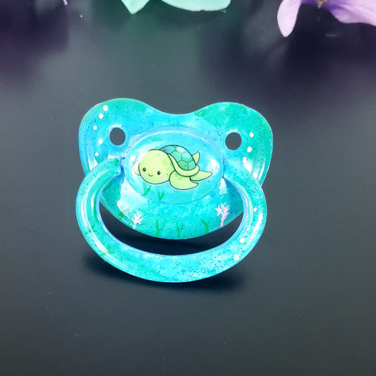 Hand Painted Sea Turtle Adult Pacifier