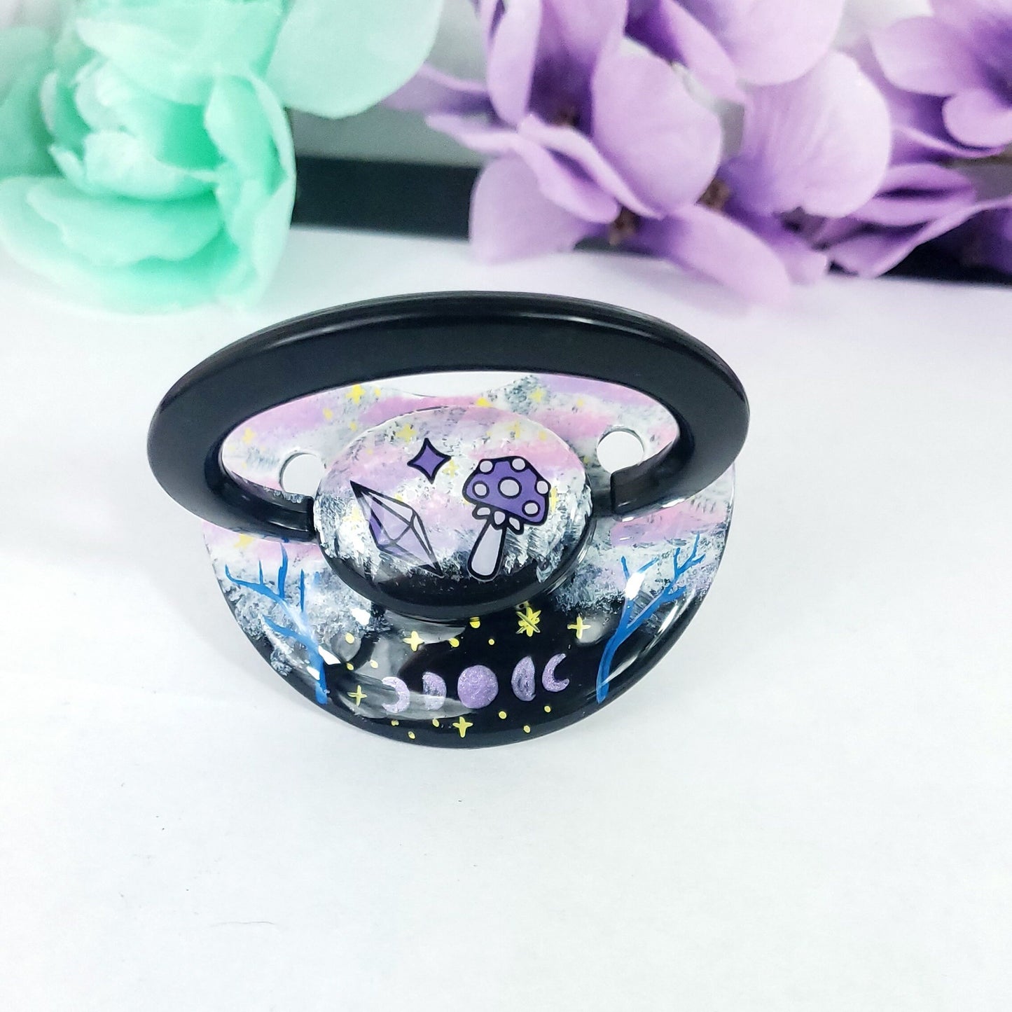 Hand Painted Adult Pacifier - Celestial Witch