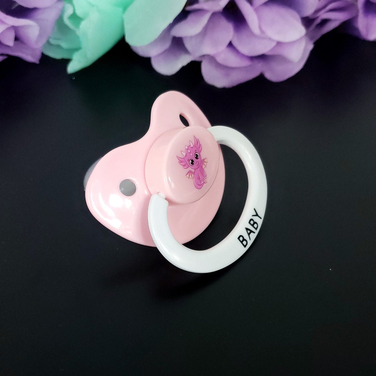 Adult Pacifier - Pink Dragon