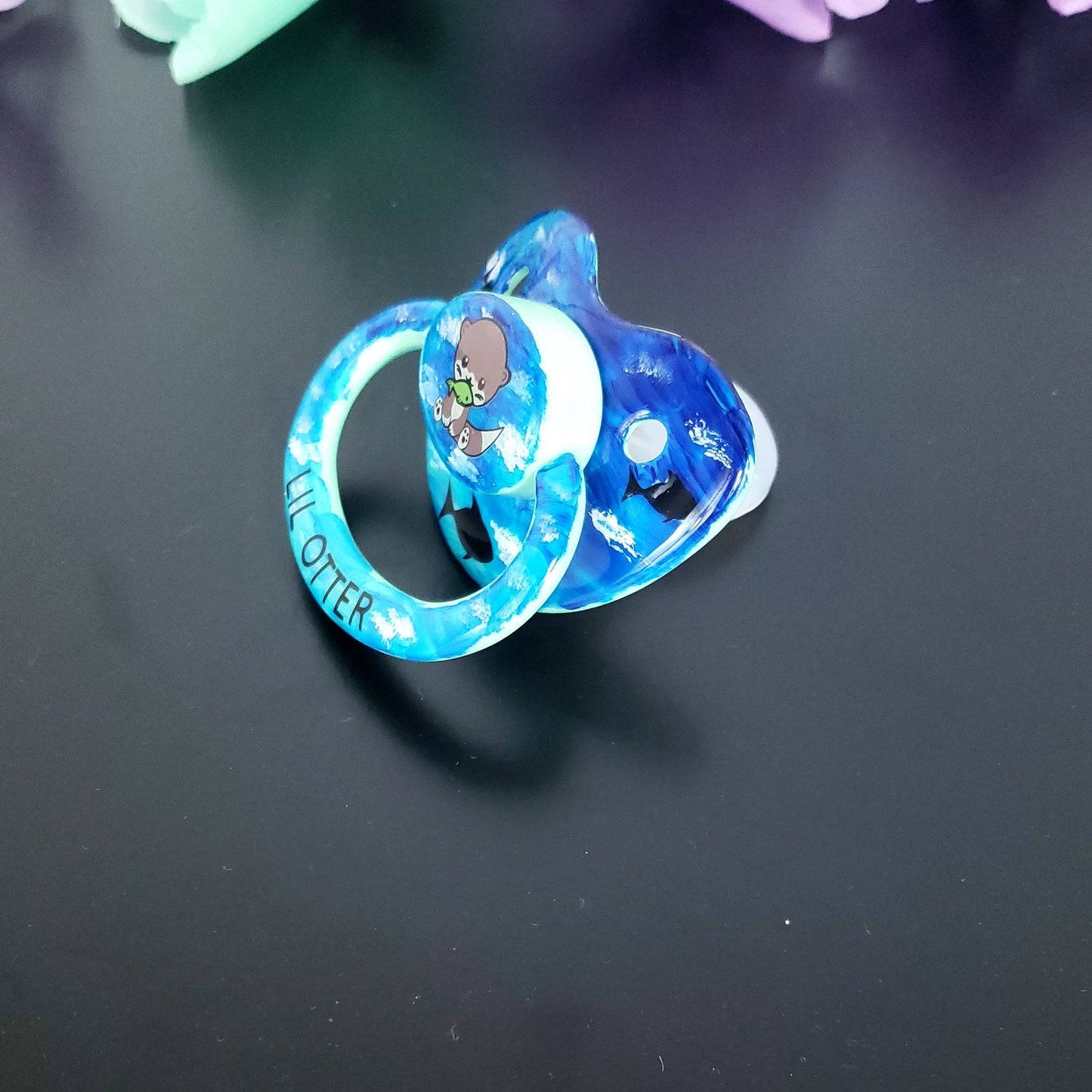 Hand painted Adult Pacifier - Otter