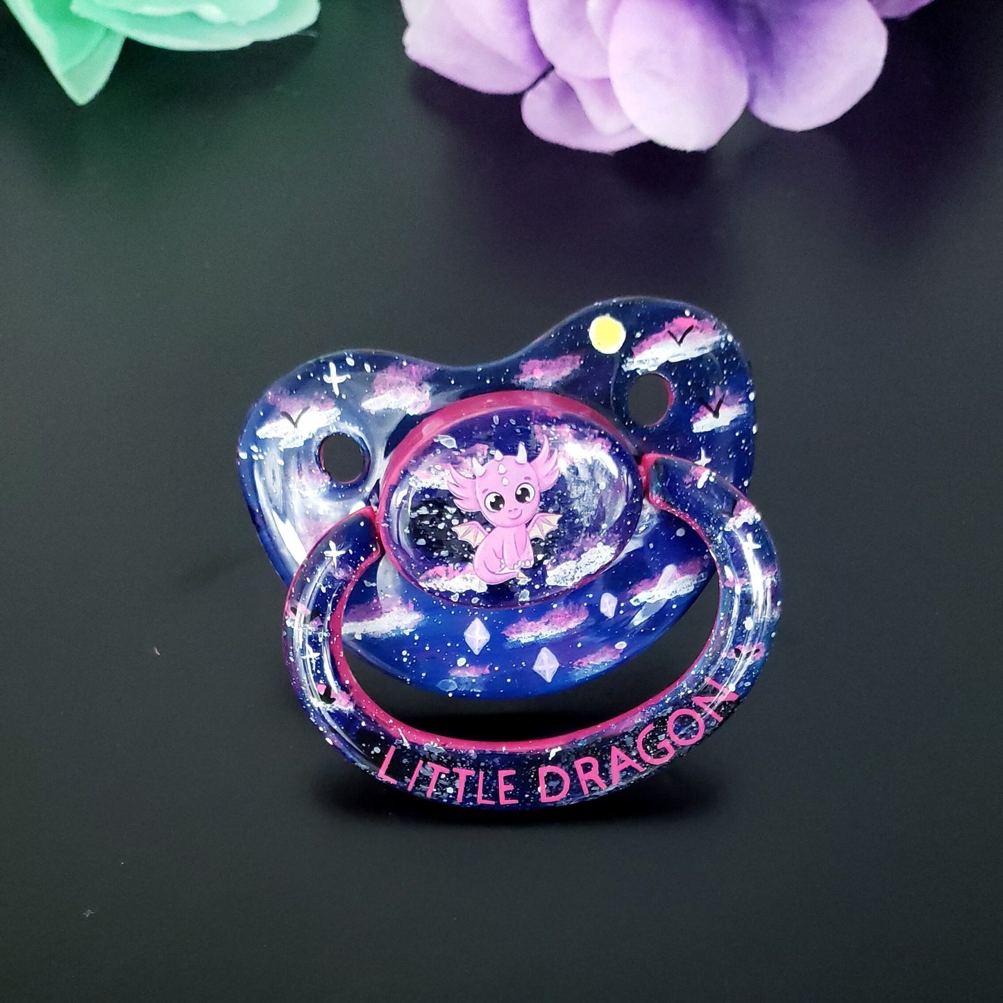 Hand Painted Adult Pacifier - Celestial Dragon