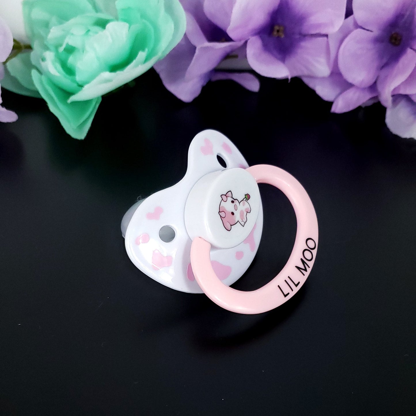 Adult Pacifier - Pink Cow