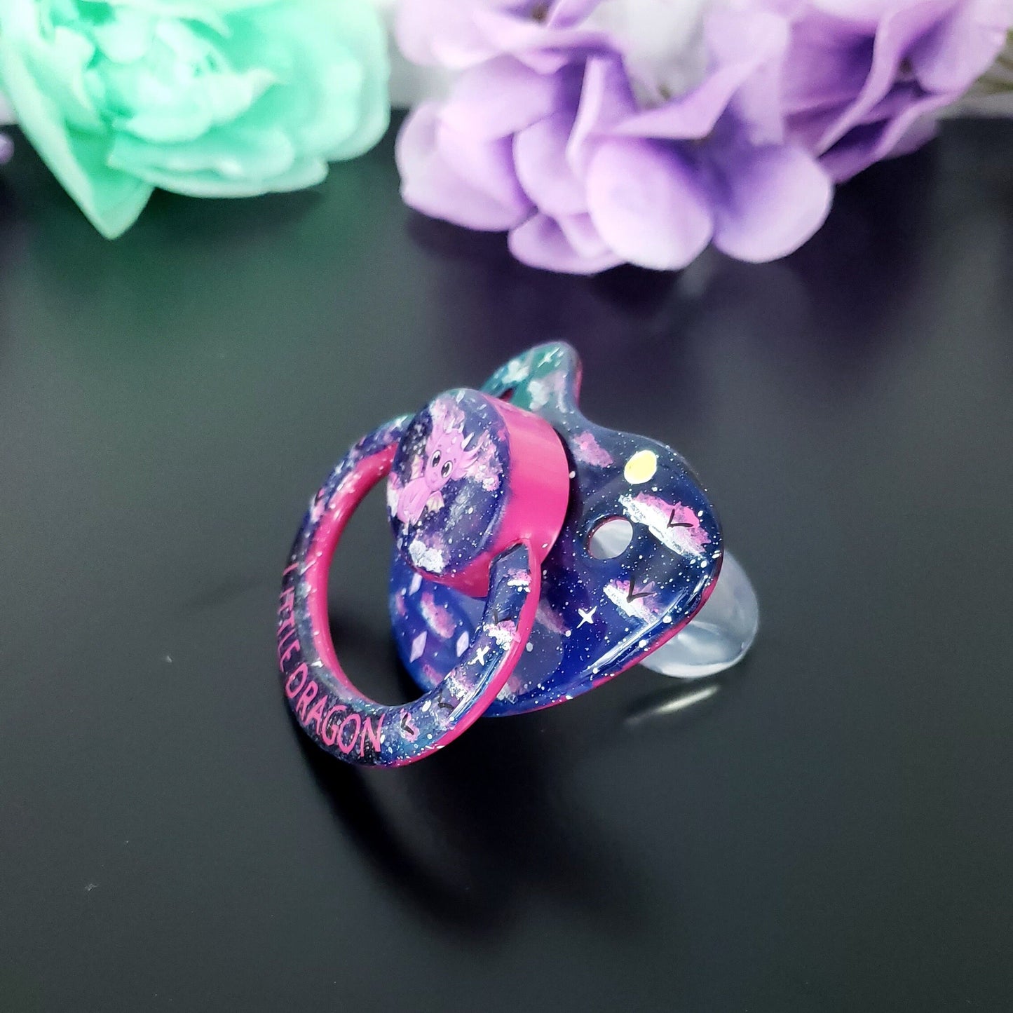 Hand Painted Adult Pacifier - Celestial Dragon