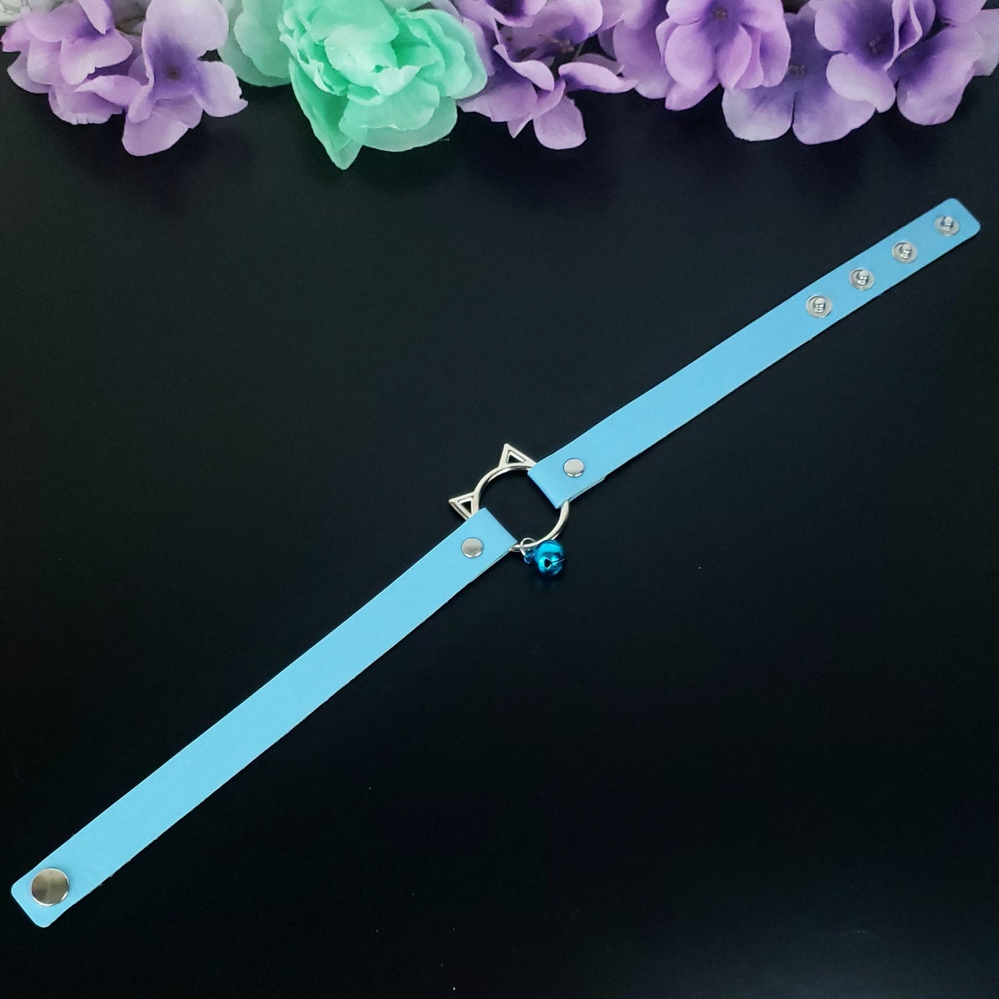 Bell Kitten Pet Play Collar - Blue