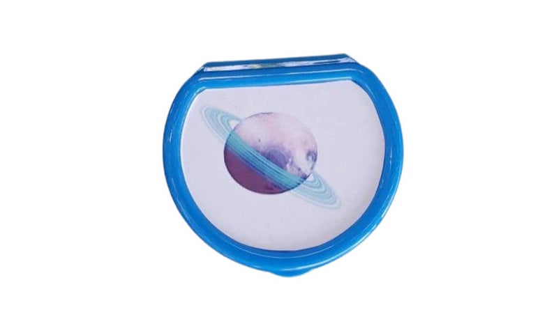 ABDL Pacifier Case with a planet on the front