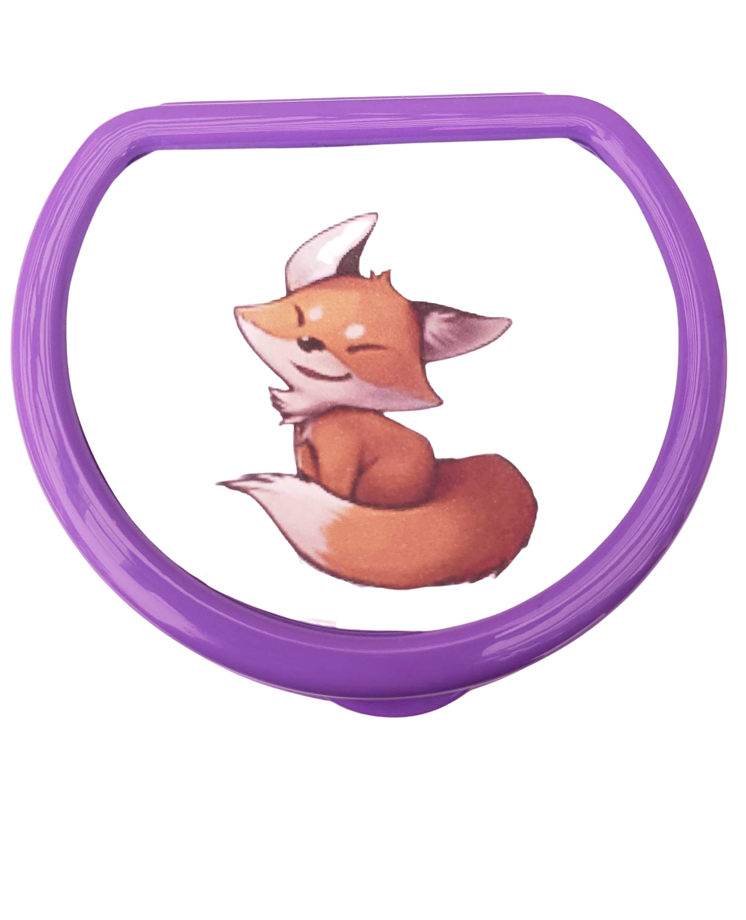 Adult pacifier case featuring a cute smiling fox design, perfect for storing and protecting pacifiers with a playful and charming touch.