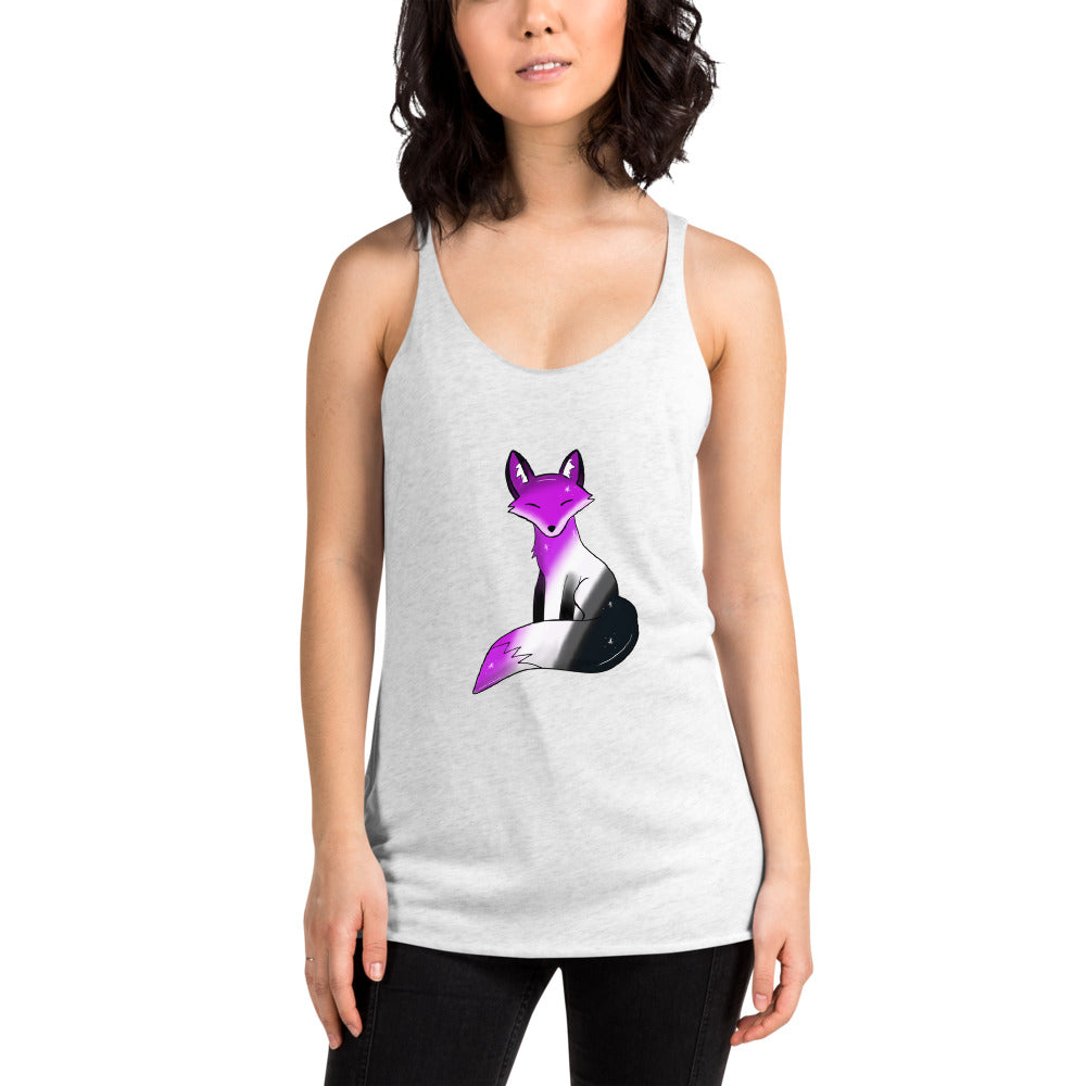 Asexual Pride, Galaxy Fox Women's Racerback Tank | Vixen's Hidden Desires
