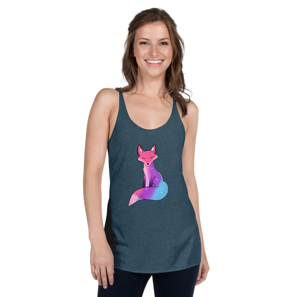 Bisexual Pride Fox, Galaxy Fox Women's Racerback Tank | Vixen's Hidden Desires