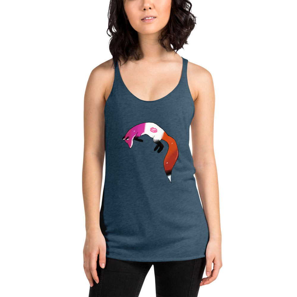 Lesbian Pride, Galaxy Fox Women's Racerback Tank | Vixen's Hidden Desires