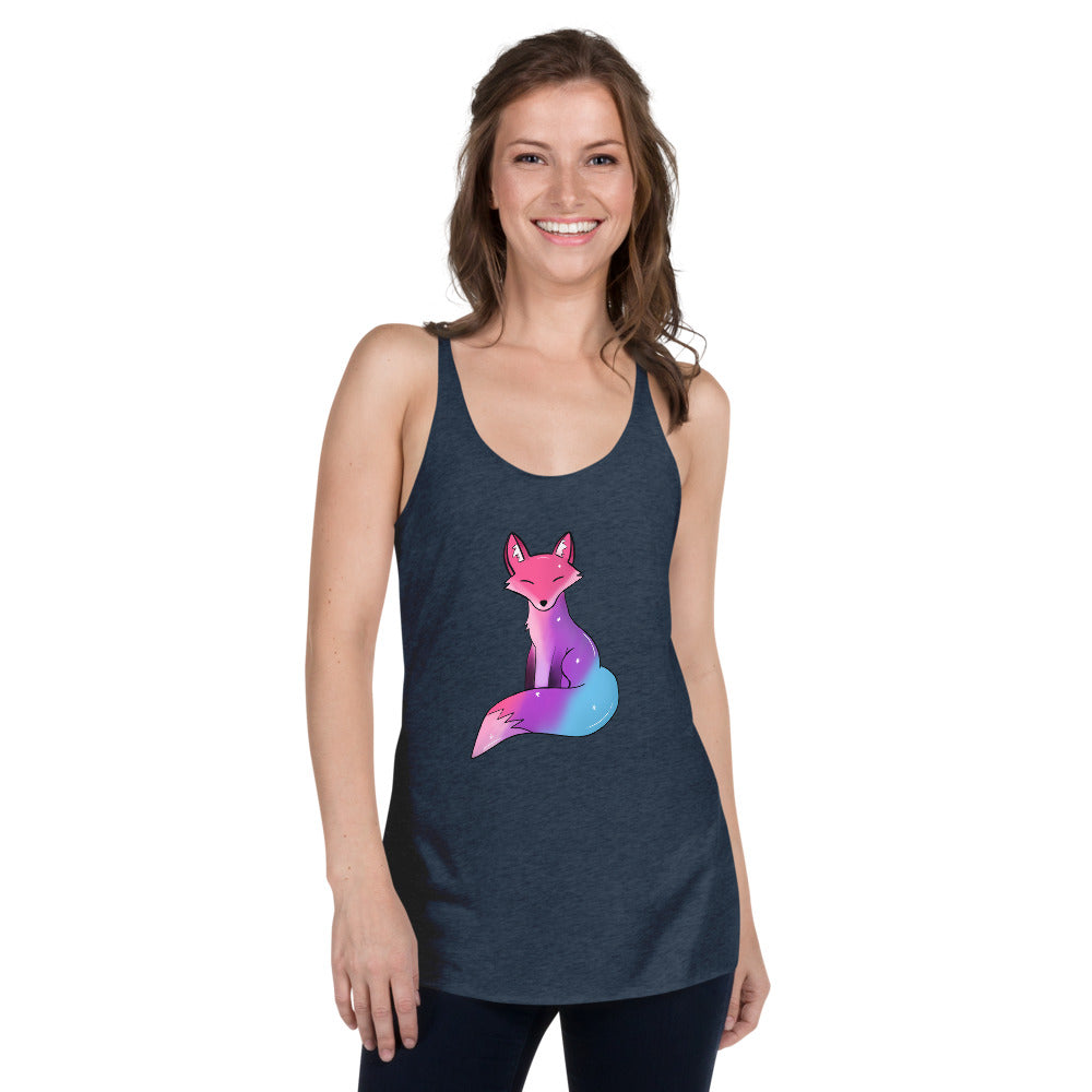 Bisexual Pride Fox, Galaxy Fox Women's Racerback Tank | Vixen's Hidden Desires