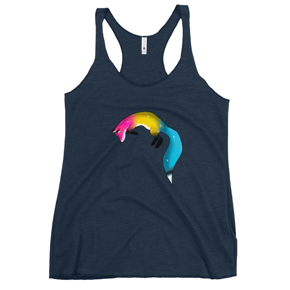 Pansexual Pride, Galaxy Fox Women's Racerback Tank | Vixen's Hidden Desires