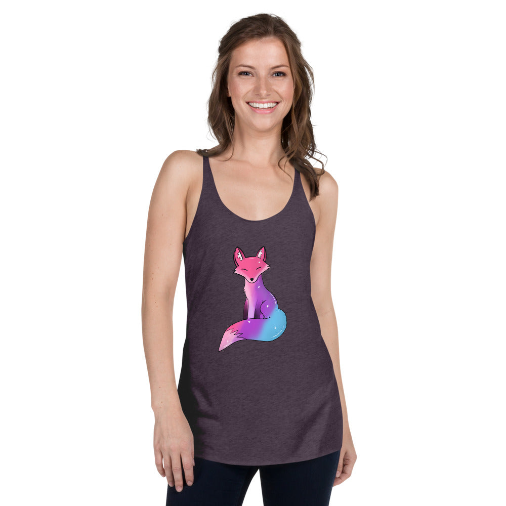 Bisexual Pride Fox, Galaxy Fox Women's Racerback Tank | Vixen's Hidden Desires