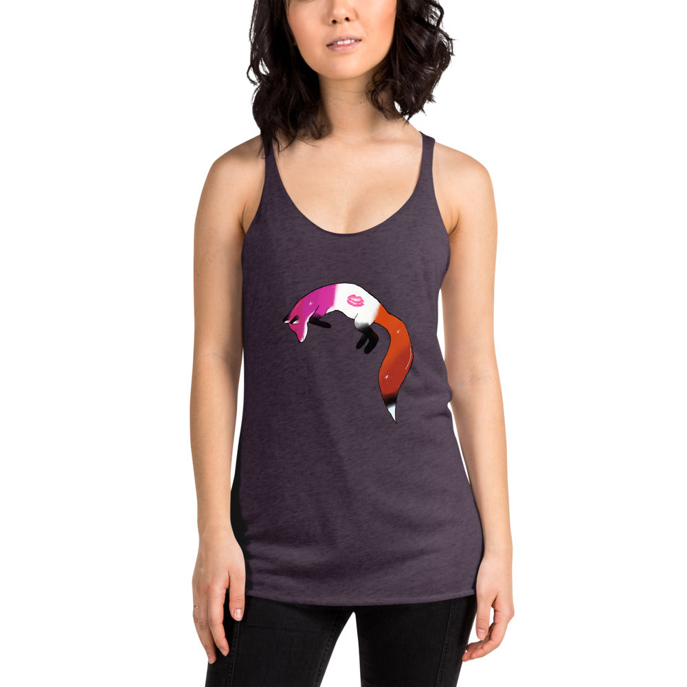 Lesbian Pride, Galaxy Fox Women's Racerback Tank | Vixen's Hidden Desires
