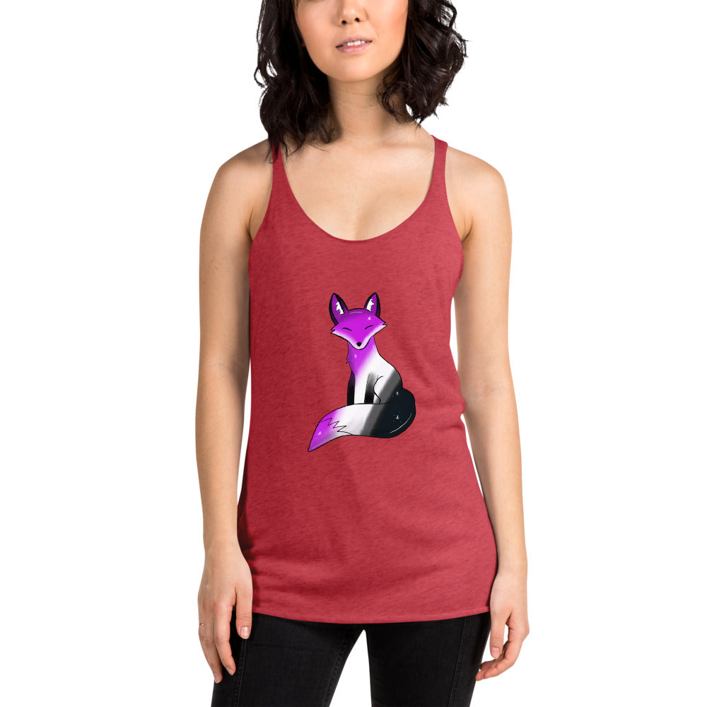 Asexual Pride, Galaxy Fox Women's Racerback Tank | Vixen's Hidden Desires