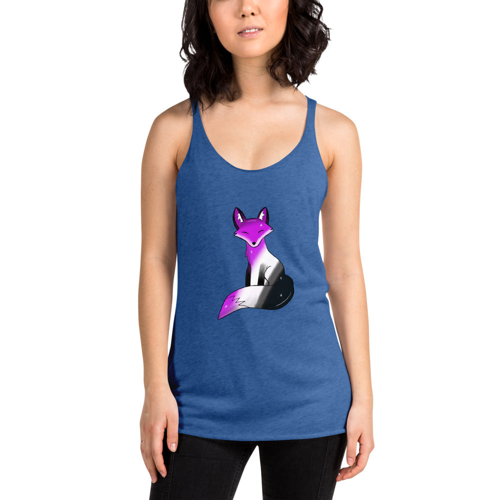 Asexual Pride, Galaxy Fox Women's Racerback Tank | Vixen's Hidden Desires