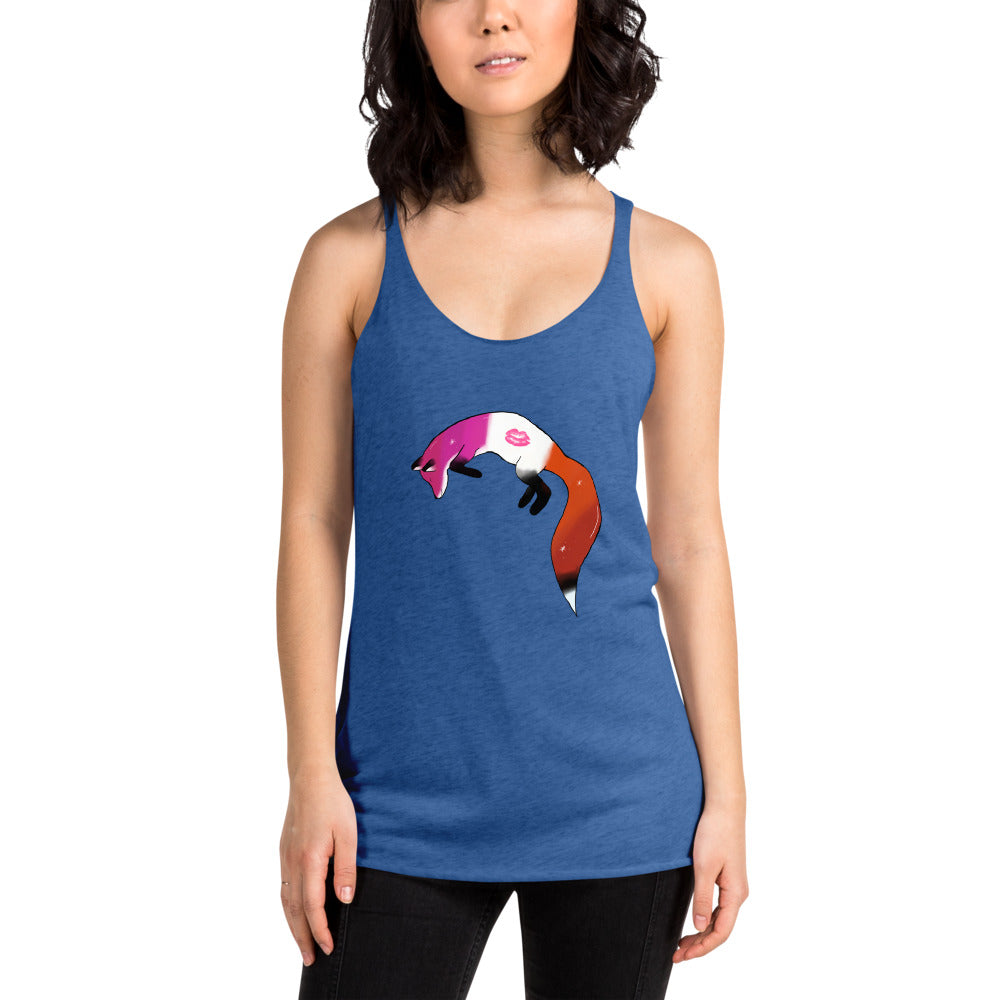 Lesbian Pride, Galaxy Fox Women's Racerback Tank | Vixen's Hidden Desires