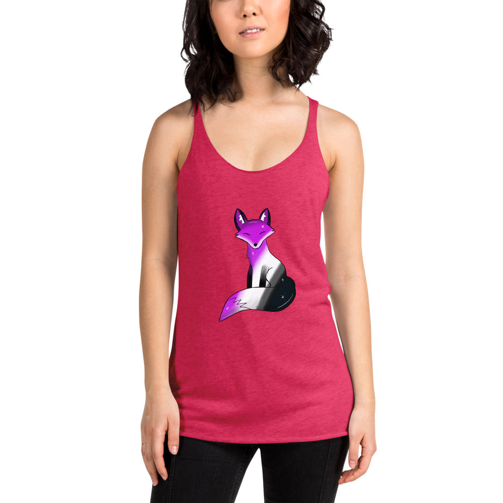 Asexual Pride, Galaxy Fox Women's Racerback Tank | Vixen's Hidden Desires