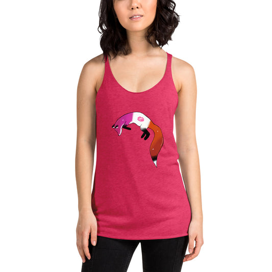 Lesbian Pride, Galaxy Fox Women's Racerback Tank | Vixen's Hidden Desires