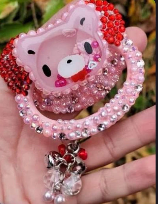 Custom Bear Image Adult Beaded Pacifier for Braylyn
