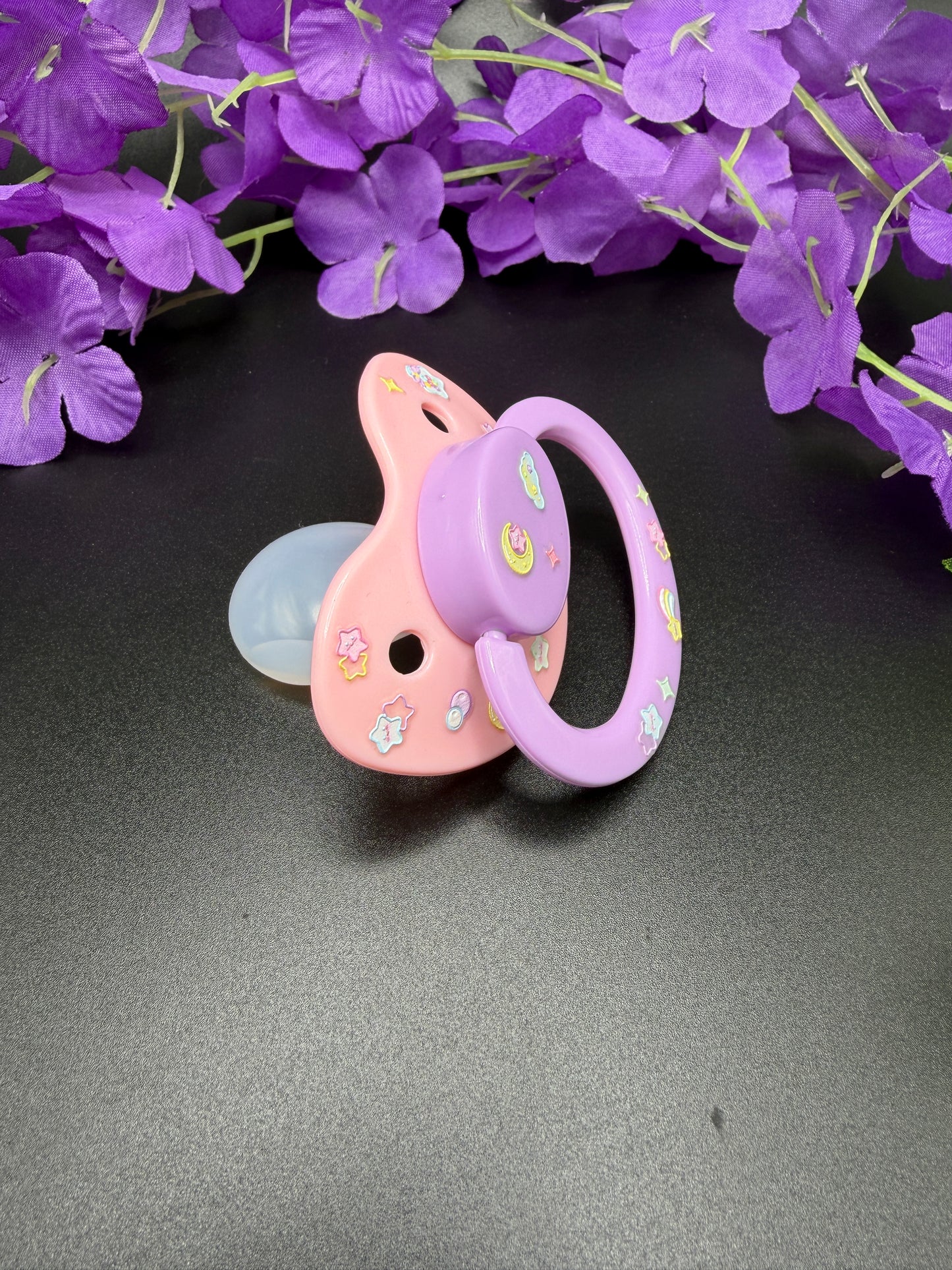 Glow In The Dark Adult Pacifier - Stars and Moon