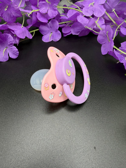 Glow In The Dark Adult Pacifier - Stars and Moon