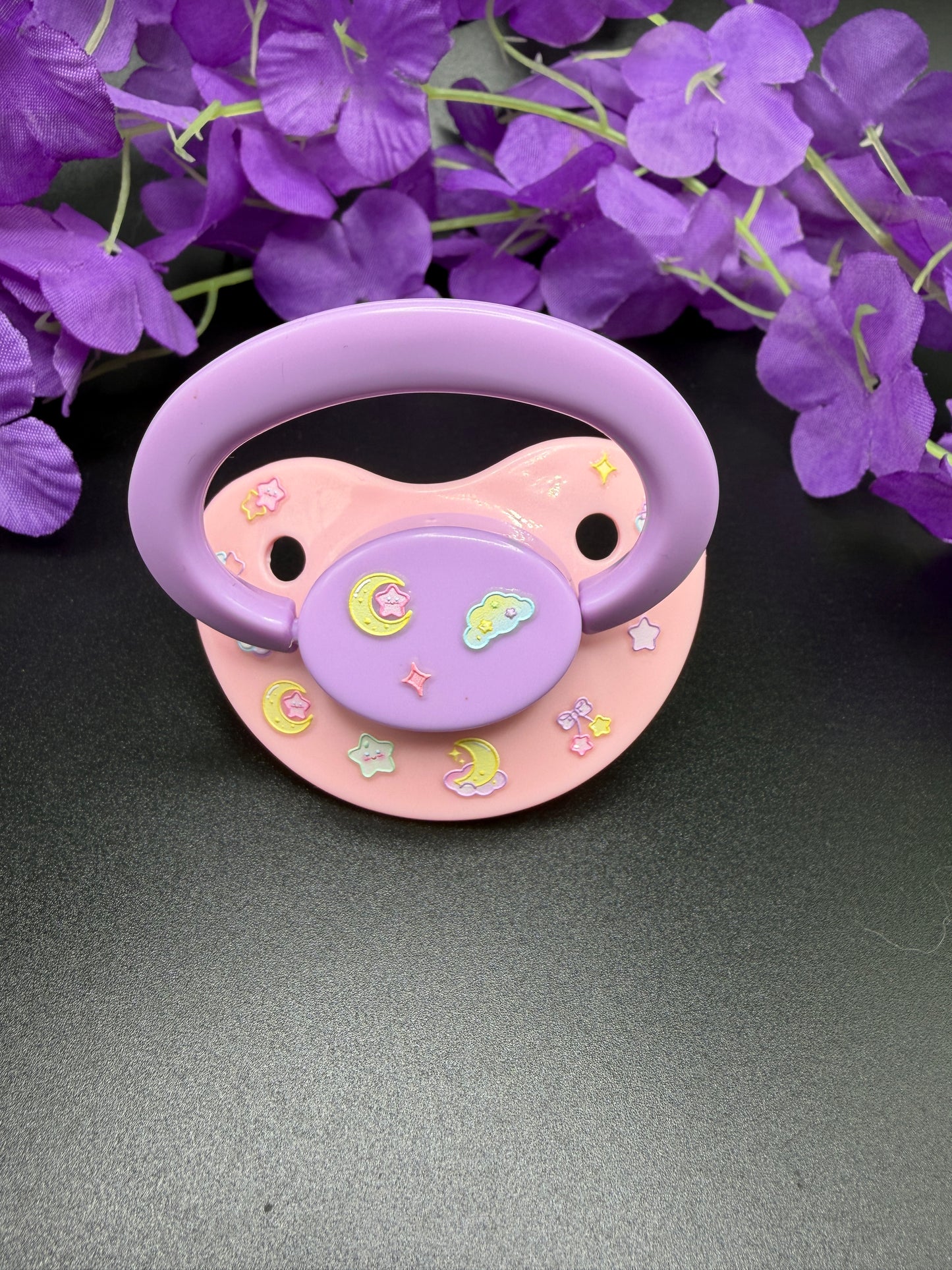 Glow In The Dark Adult Pacifier - Stars and Moon