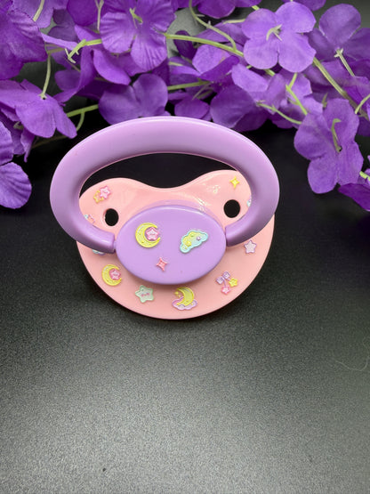 Glow In The Dark Adult Pacifier - Stars and Moon
