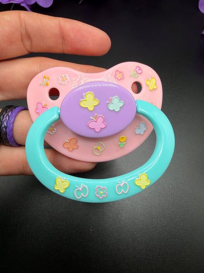 Glow In The Dark Adult Pacifier - Butterflies & Flowers