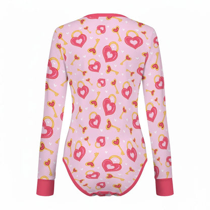 Heart & Key Long Sleeve CuddleSuit