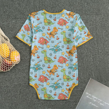 Dino Builders Short Sleeve CuddleSuit
