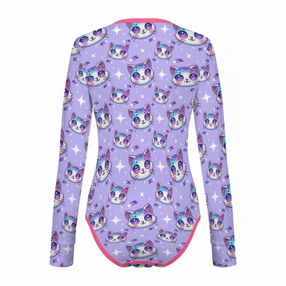 Galaxy Kitty Long Sleeve CuddleSuit