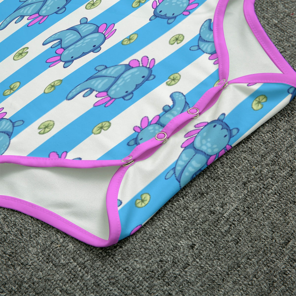 AquaLotl Stripes Adult Unisex Cuddlesuit