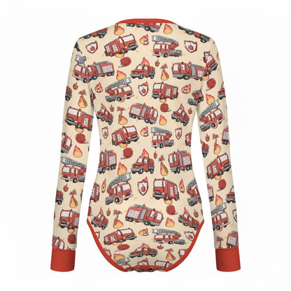 Little Firefighter Long Sleeve CuddleSuit