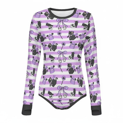 Spooky Kitty Long Sleeve CuddleSuit