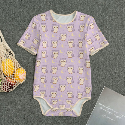 Moonlit Hoot Short Sleeve CuddleSuit