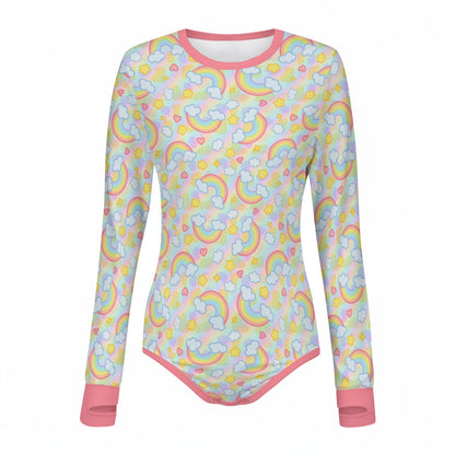 Pastel Rainbow Long Sleeve CuddleSuit