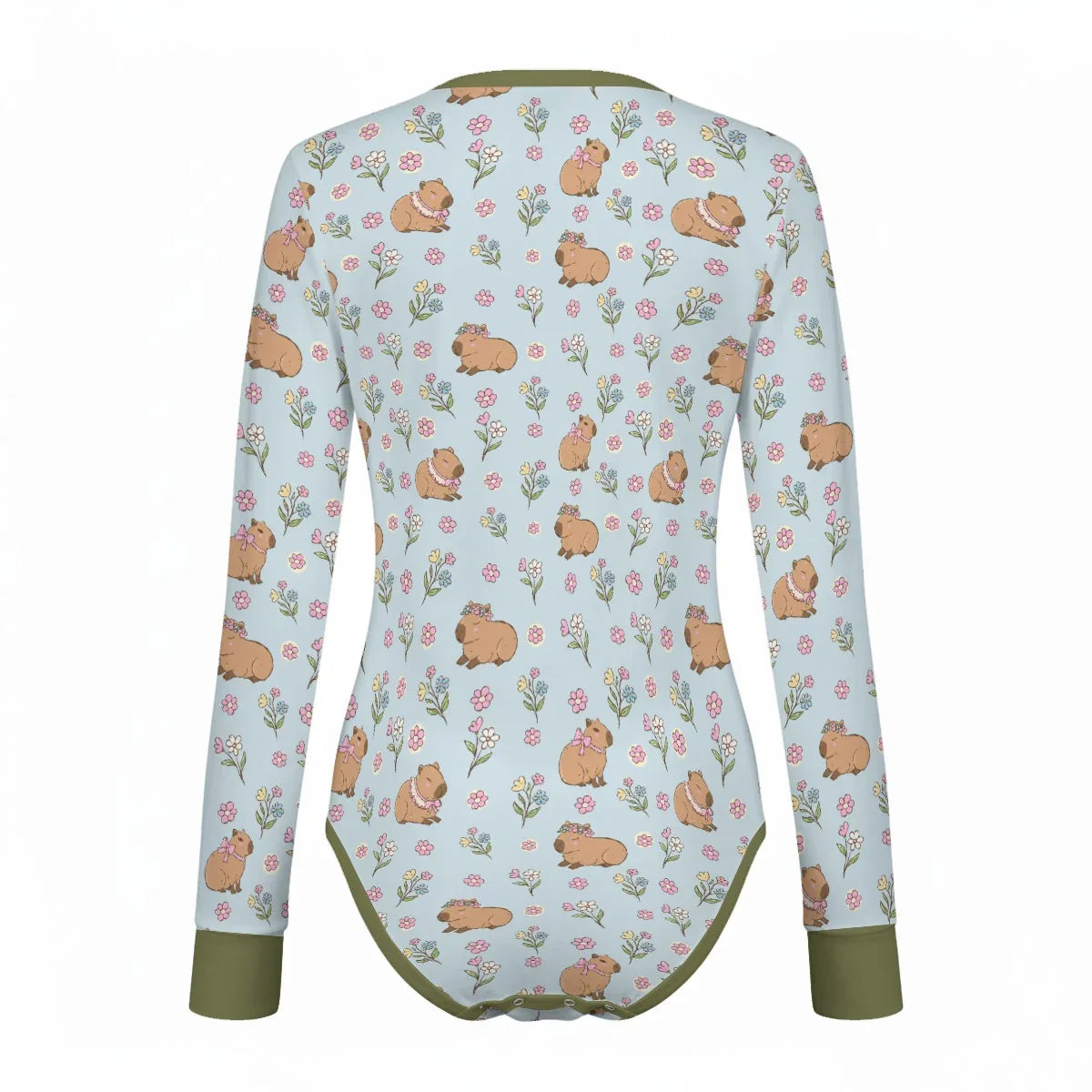 Sweet Meadow Capybara Long Sleeve CuddleSuit