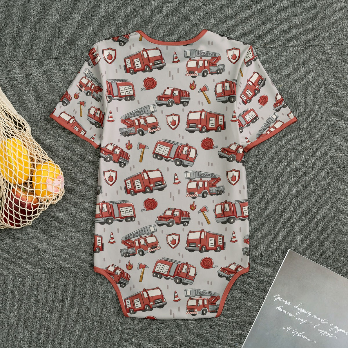 Little Firehouse Short Sleeve CuddleSuit