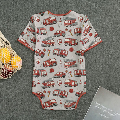 Little Firehouse Short Sleeve CuddleSuit