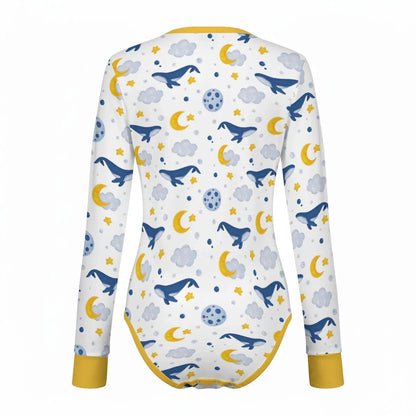 Sleepy Whale Dreams Long Sleeve CuddleSuit