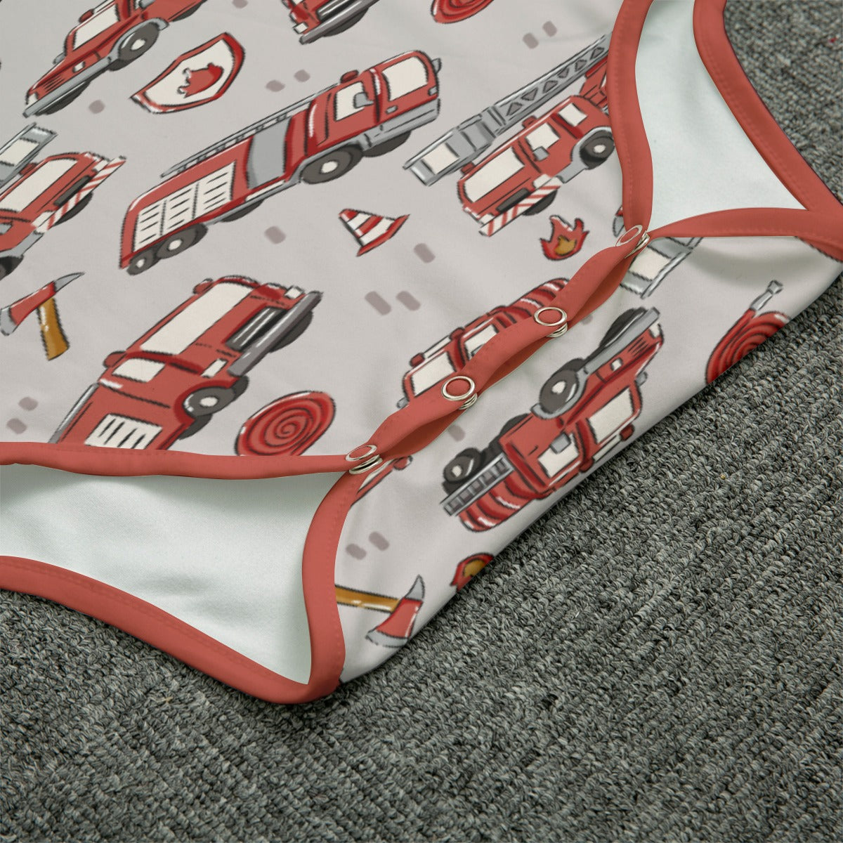 Little Firehouse Short Sleeve CuddleSuit