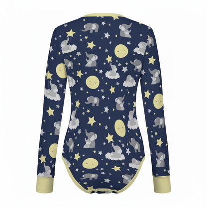 Dreamy Elephants Long Sleeve CuddleSuit